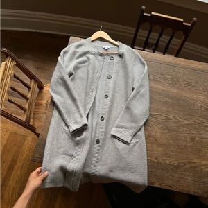 J.Jill gray button down cardigan with pockets